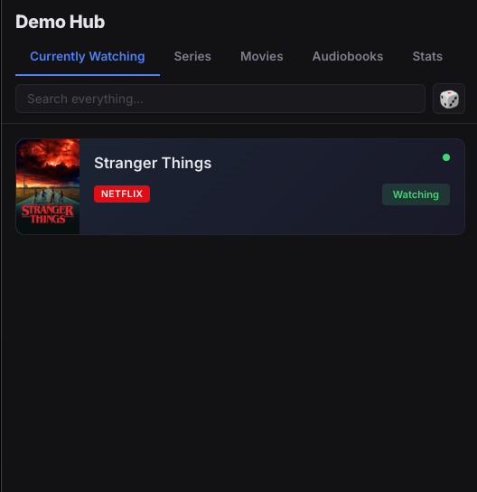 Currently Watching tab